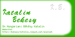 katalin bekesy business card