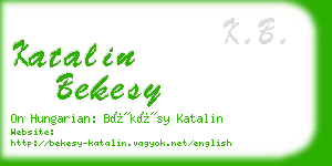 katalin bekesy business card